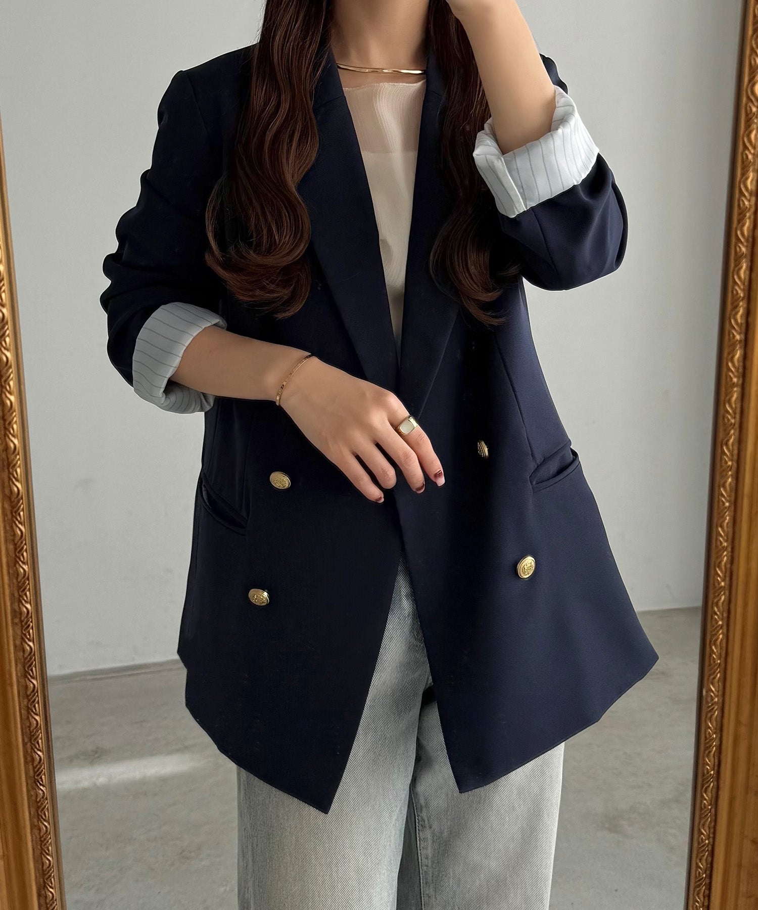 callautia callautia gold button tailored jacket