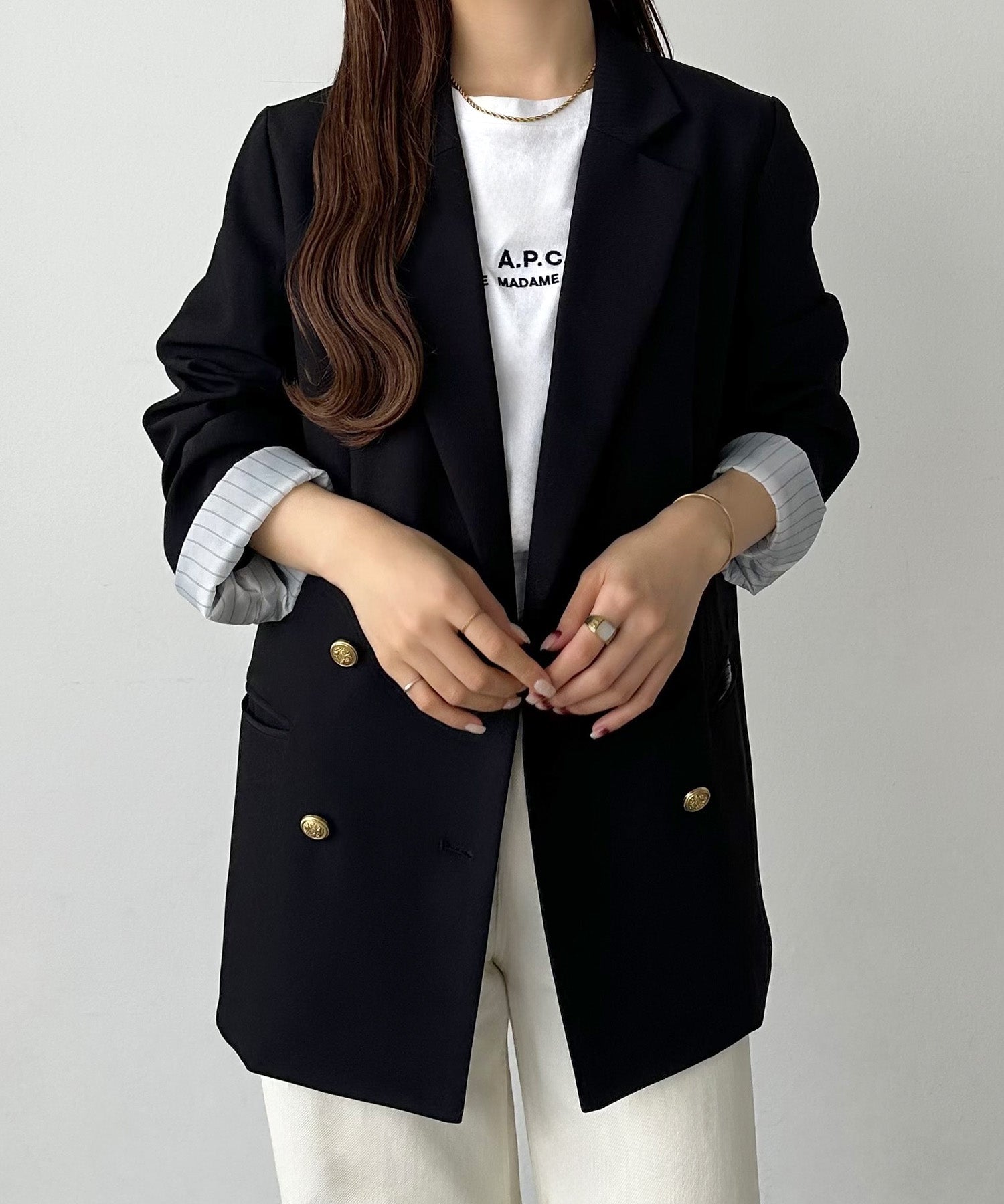 callautia callautia gold button tailored jacket
