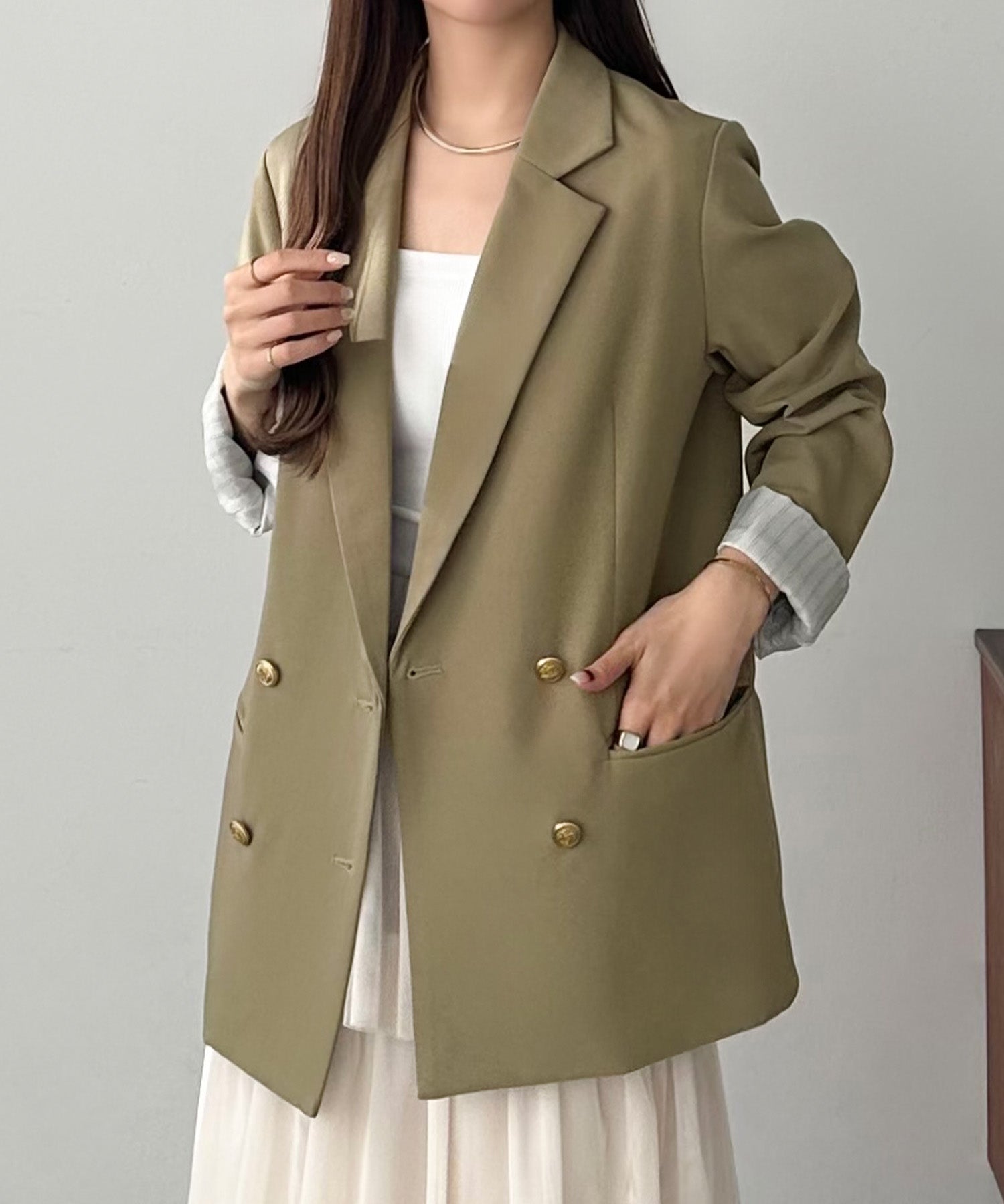 callautia callautia gold button tailored jacket
