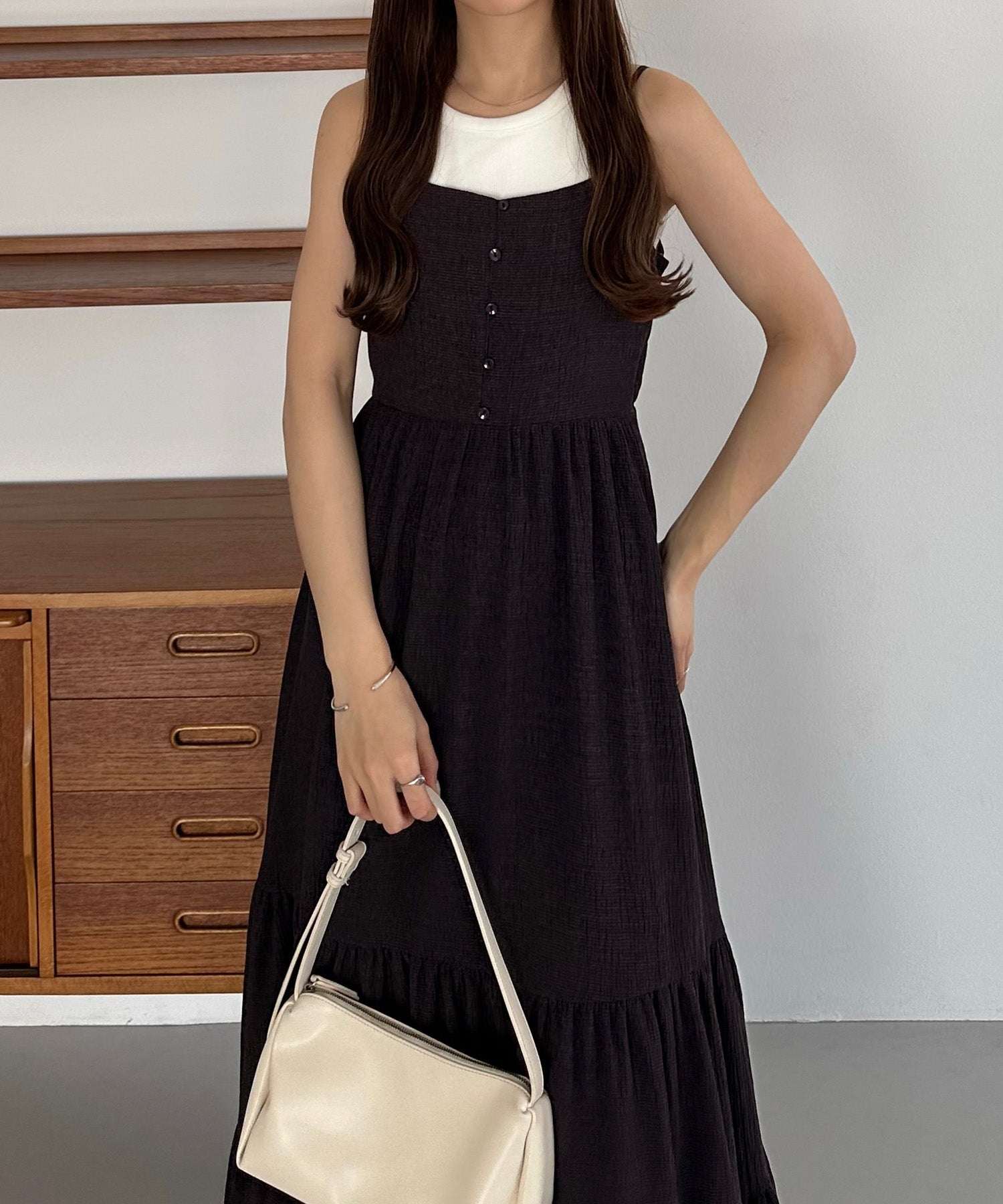 カラウティア callautia callautia 楊柳ティアードキャミワンピース