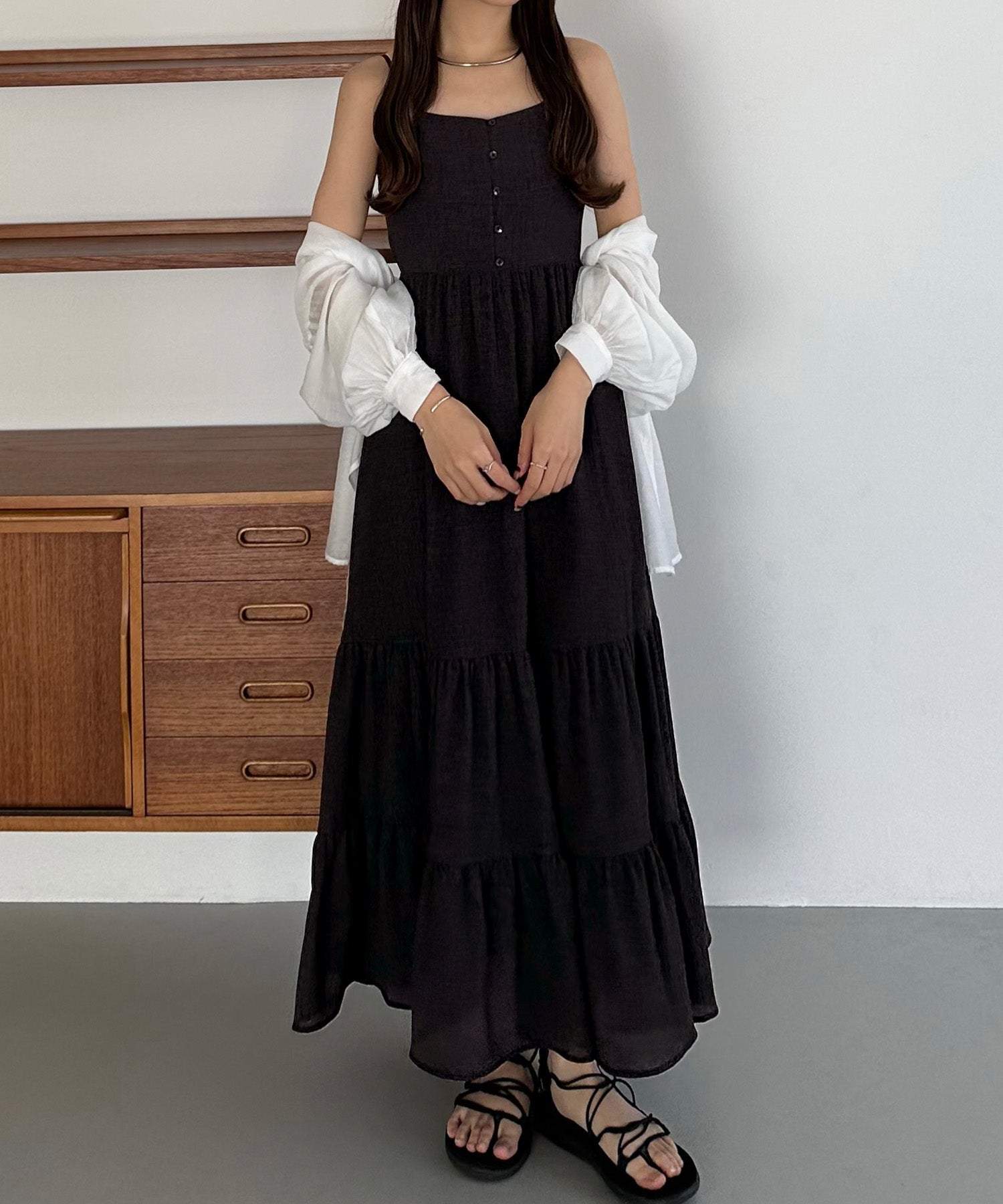 カラウティア callautia callautia 楊柳ティアードキャミワンピース