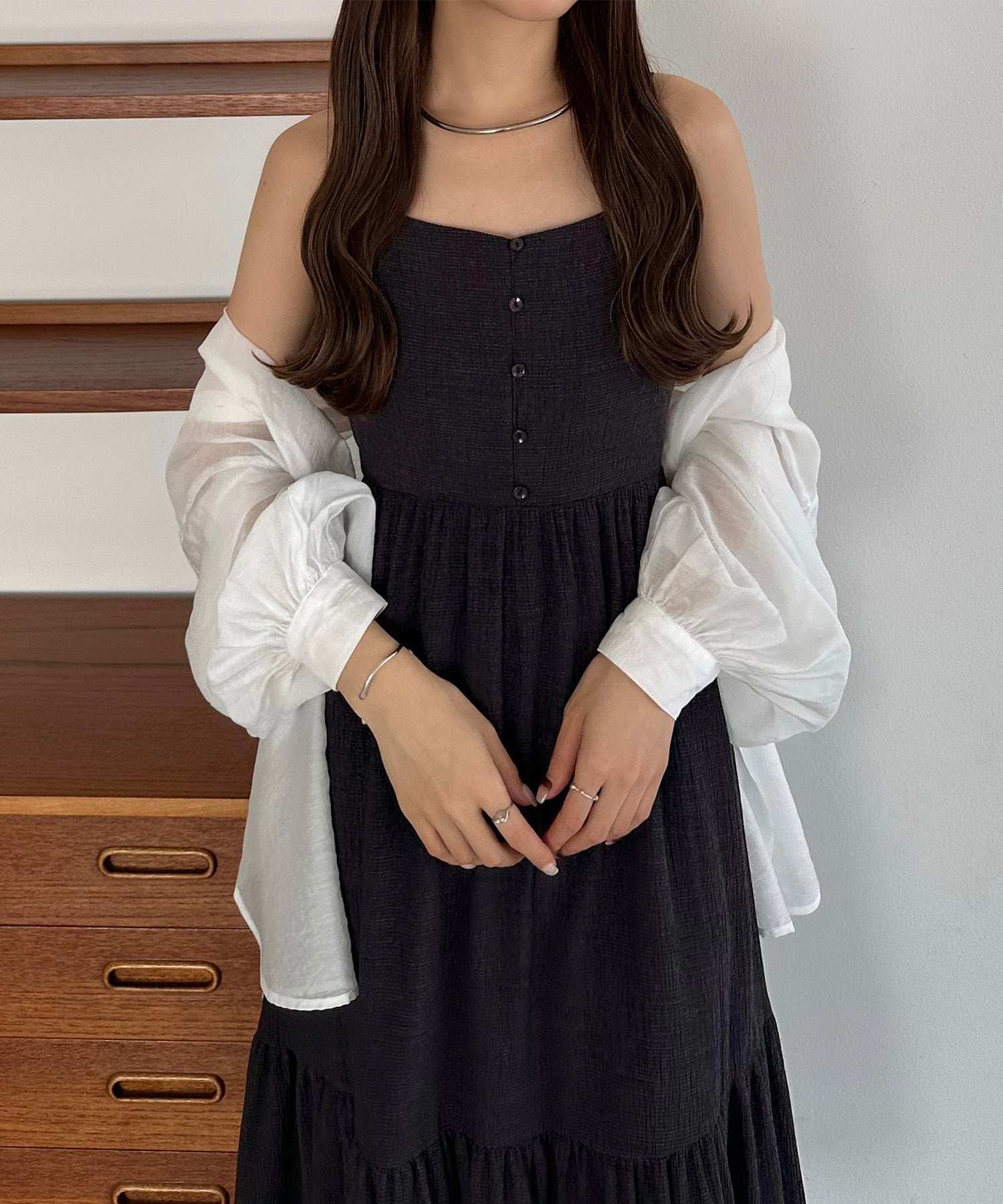 カラウティア callautia callautia 楊柳ティアードキャミワンピース