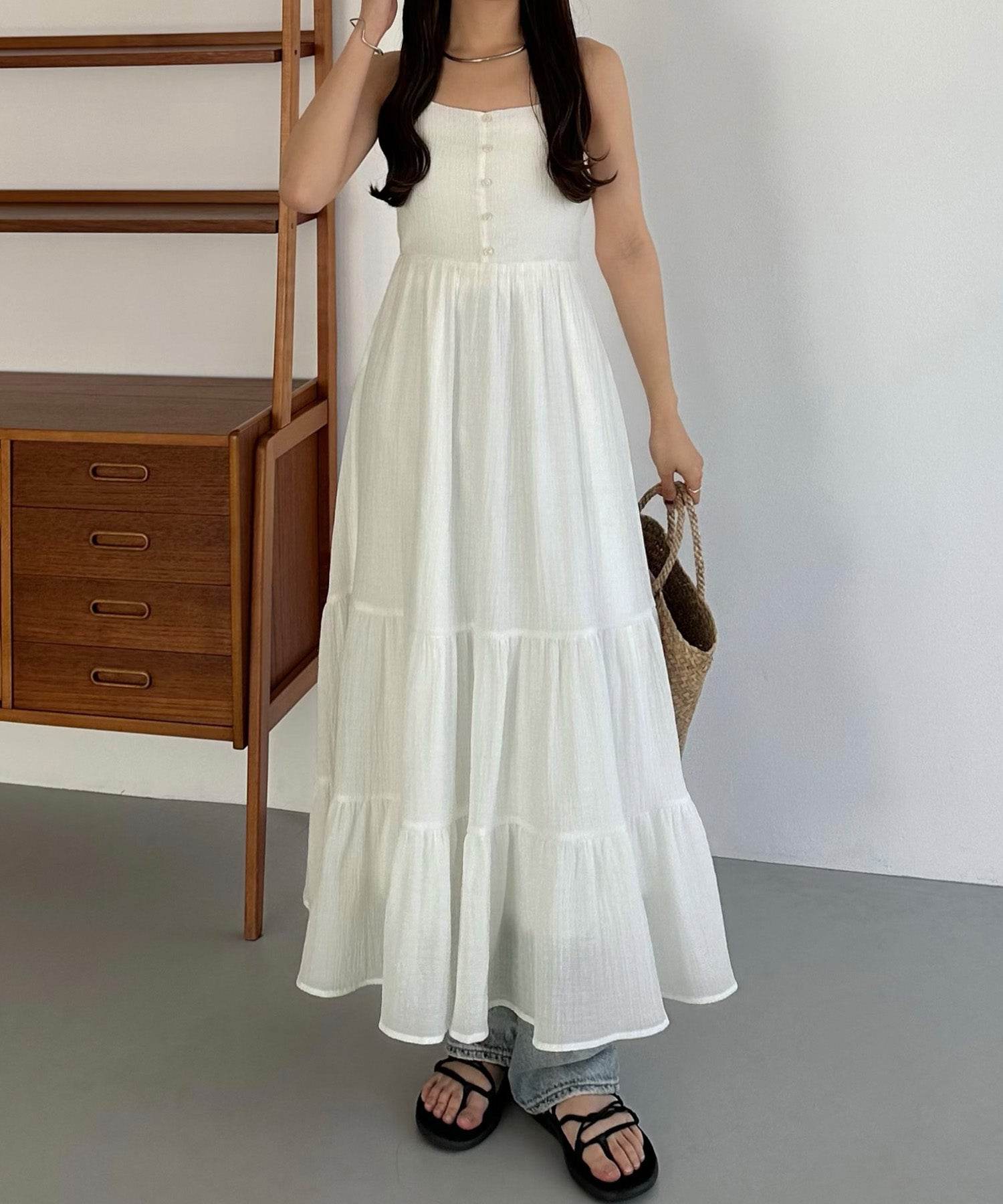 カラウティア callautia callautia 楊柳ティアードキャミワンピース