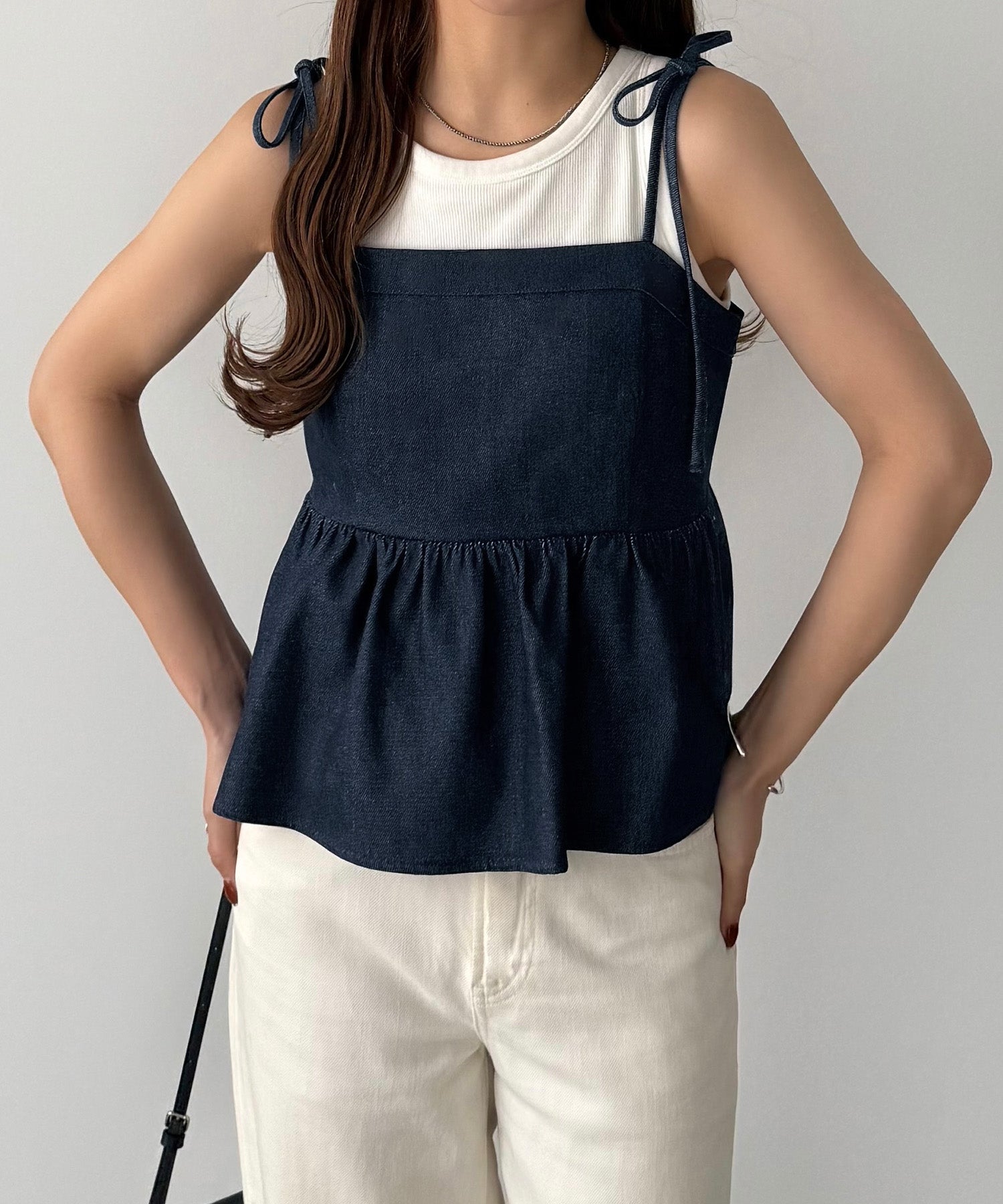 callautia callautia denim cami bustier