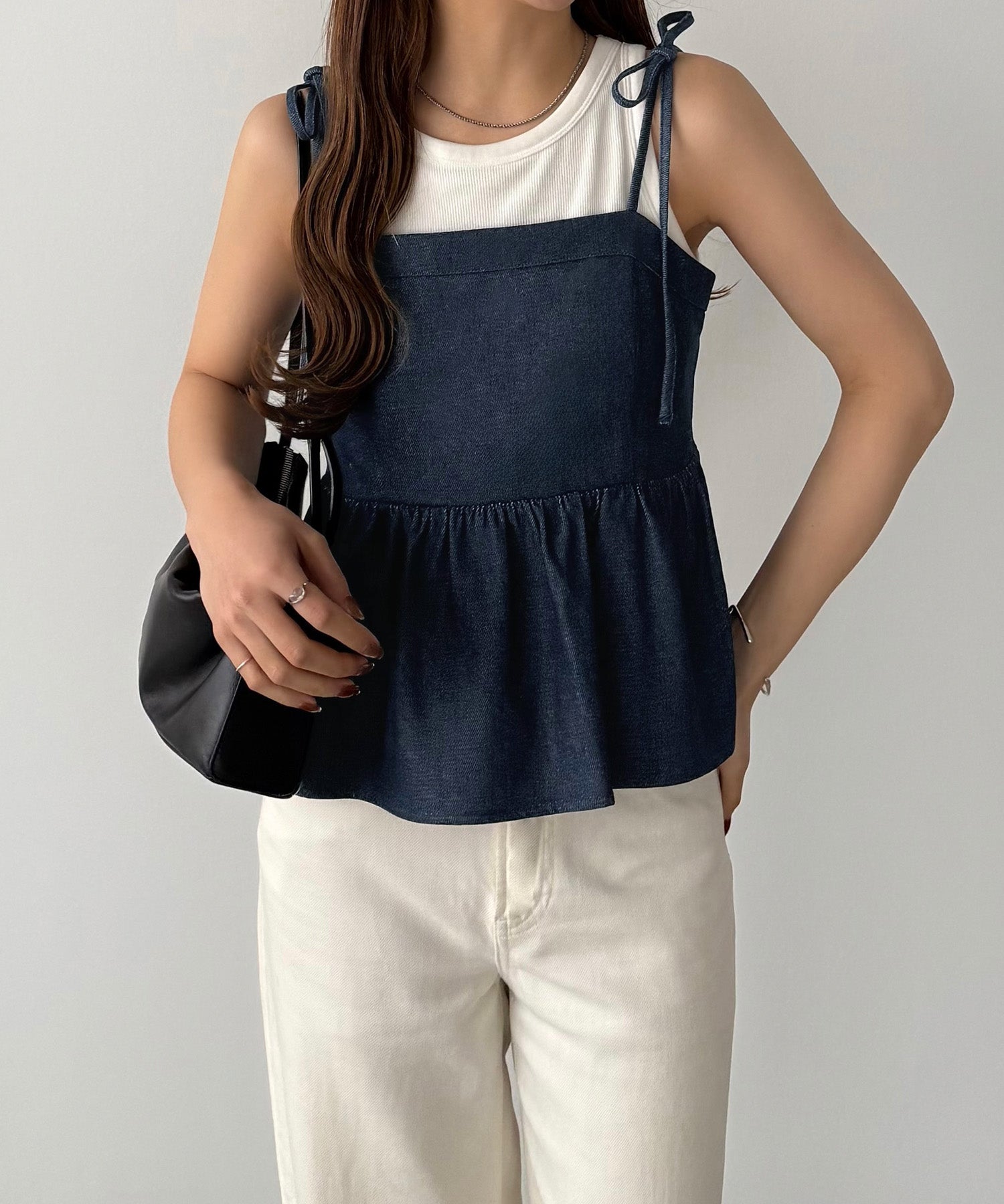 callautia callautia denim cami bustier