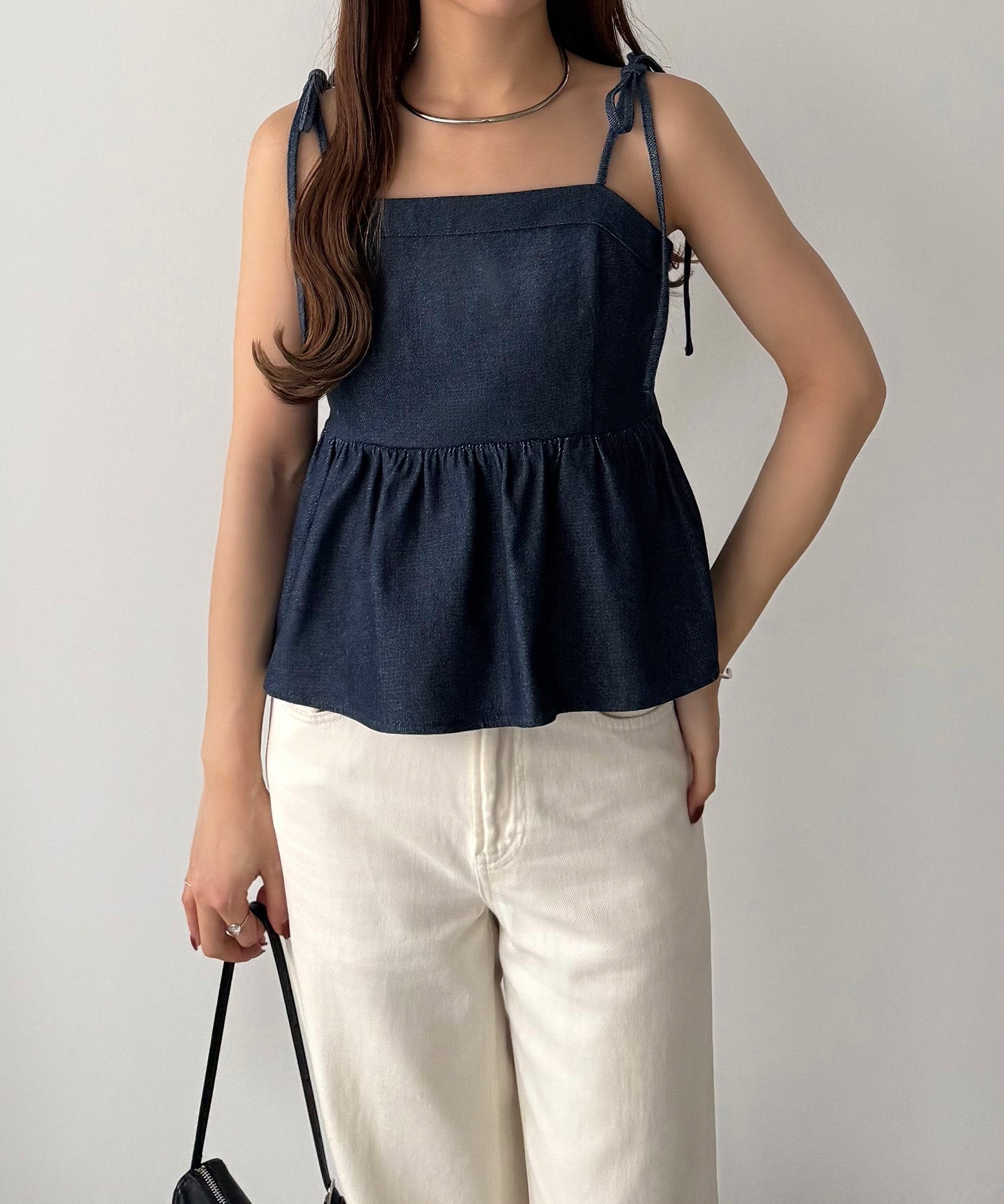 callautia callautia denim cami bustier