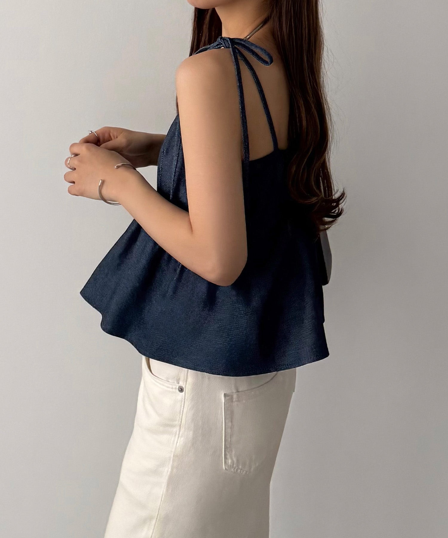 callautia callautia denim cami bustier