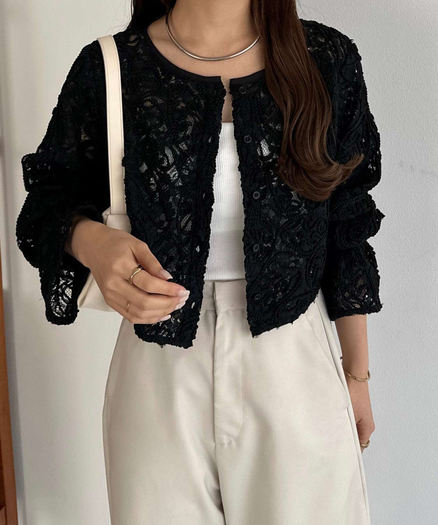 カラウティア callautia callautia 前後2wayシアーレースブラウス