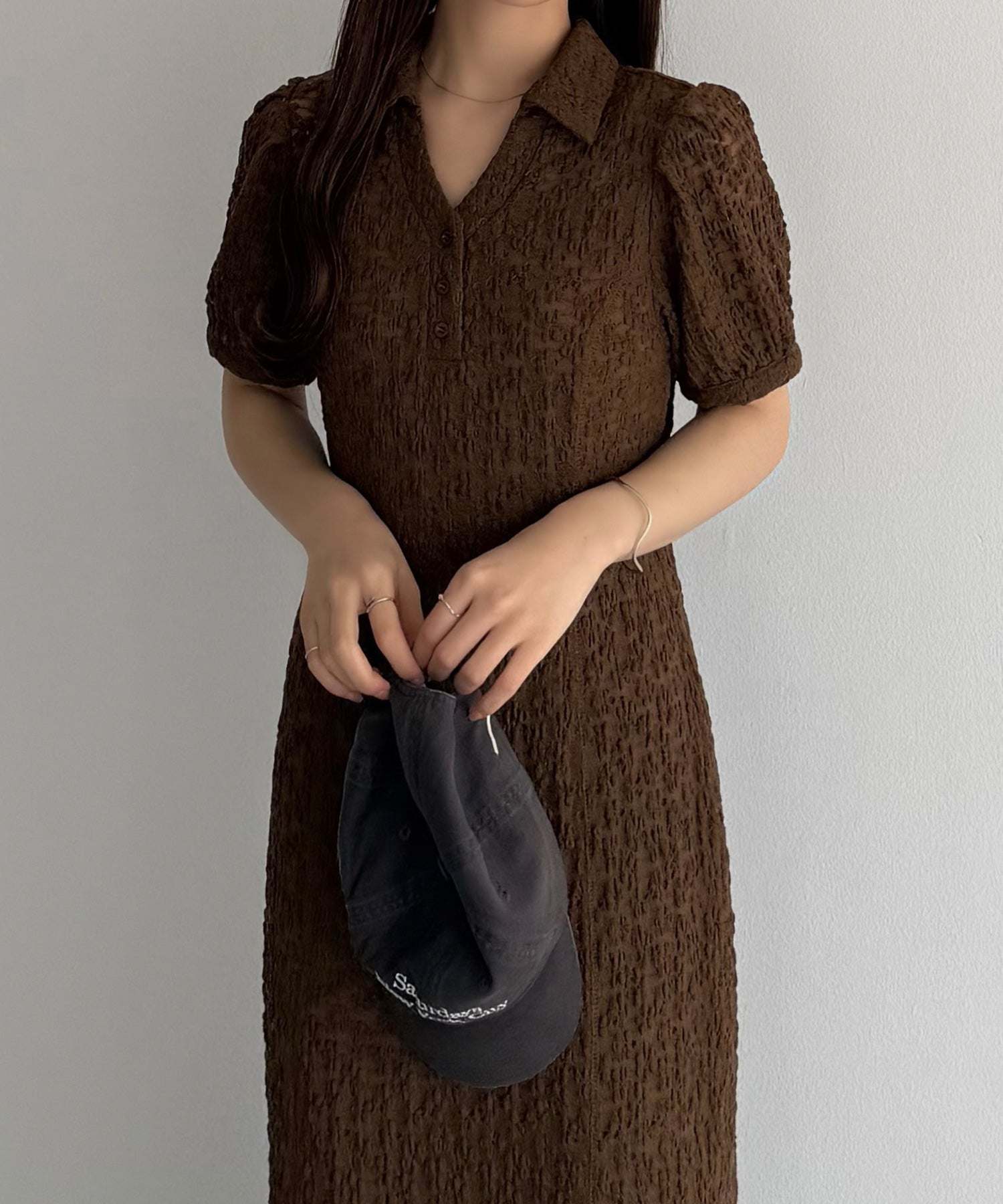 カラウティア callautia callautia カットレースポロワンピース（ペチワンピースセット） （ブラウン） ブラウン