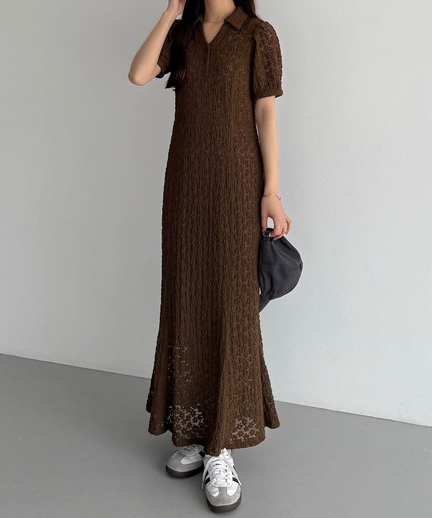 カラウティア callautia callautia カットレースポロワンピース（ペチワンピースセット） （ブラウン） ブラウン