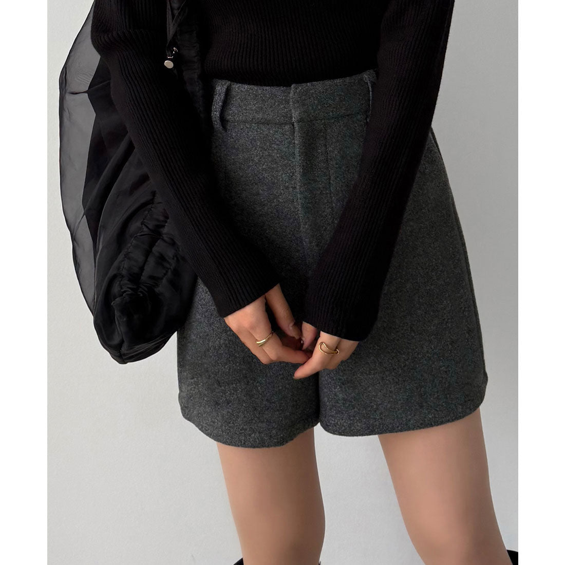 カラウティア callautia callautia メルトンショートパンツ （ダークグレー） ダークグレー