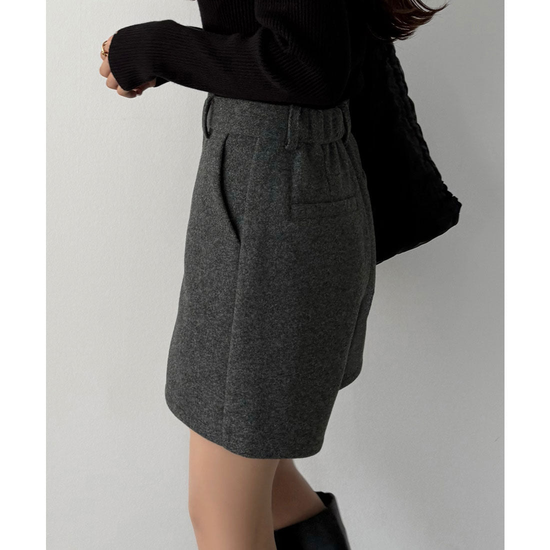カラウティア callautia callautia メルトンショートパンツ （ダークグレー） ダークグレー