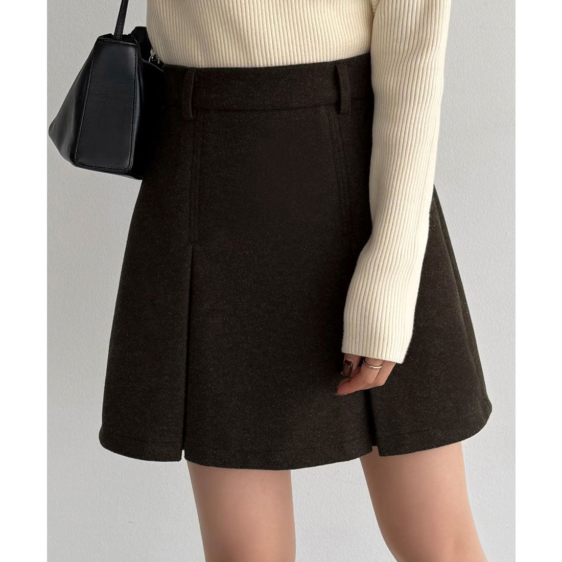 カラウティア callautia callautia メルトンプリーツミニスカート（インパン付き） （ブラウン） ブラウン