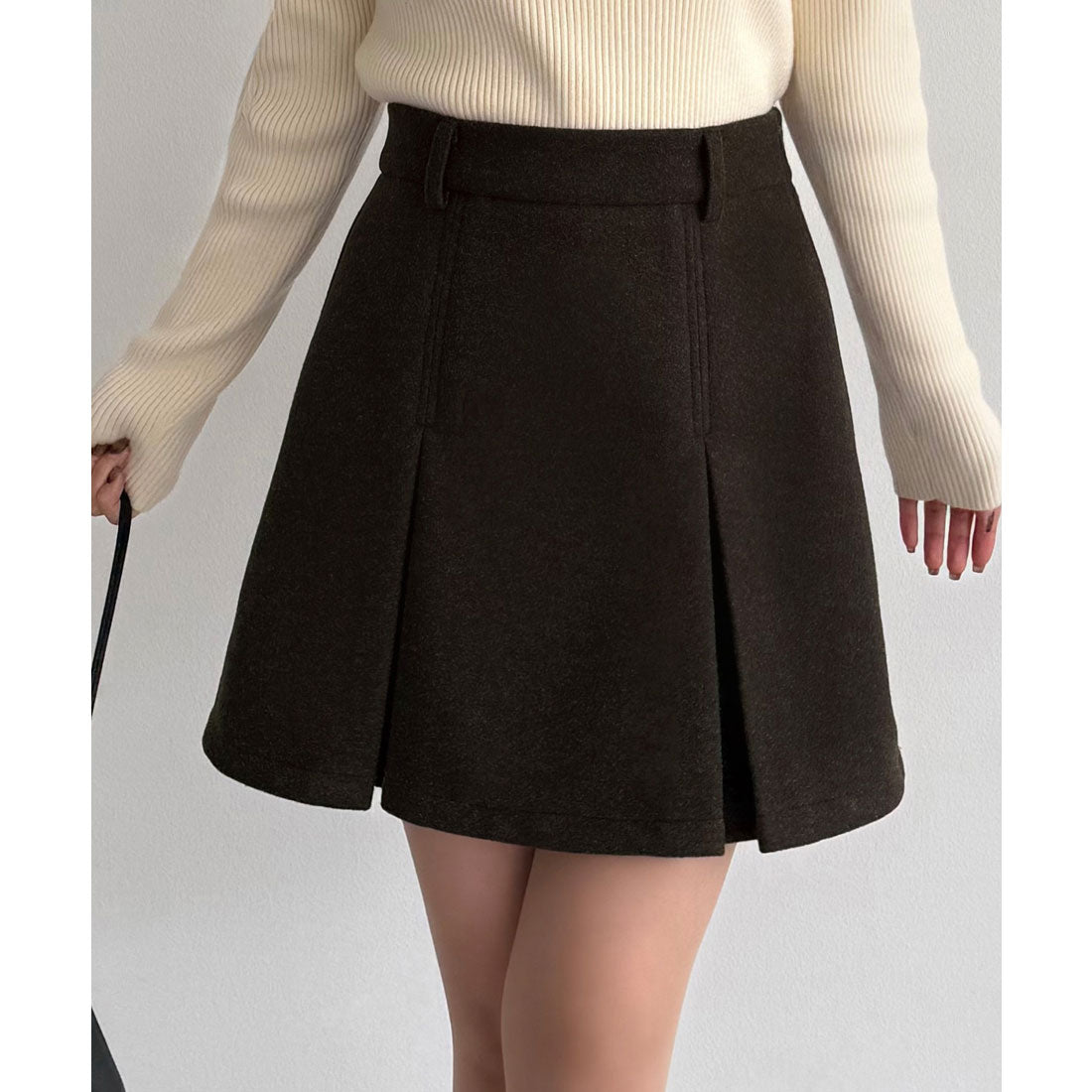 カラウティア callautia callautia メルトンプリーツミニスカート（インパン付き） （ブラウン） ブラウン