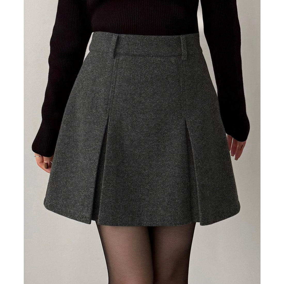 カラウティア callautia callautia メルトンプリーツミニスカート（インパン付き） （ダークグレー） ダークグレー
