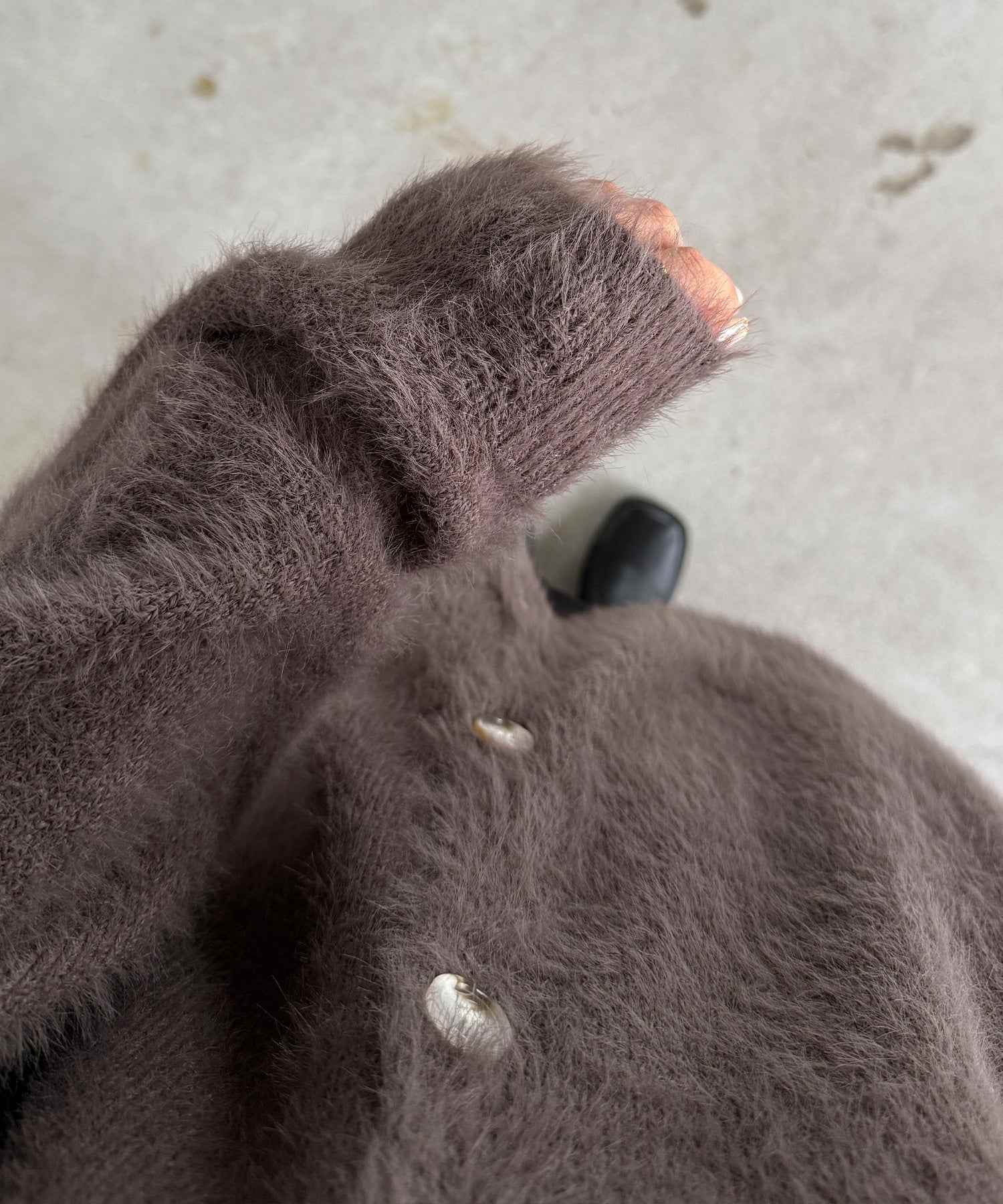 カラウティア callautia 薄手ニットシャギーカーディガン+ショートパンツSET （モカ） モカ