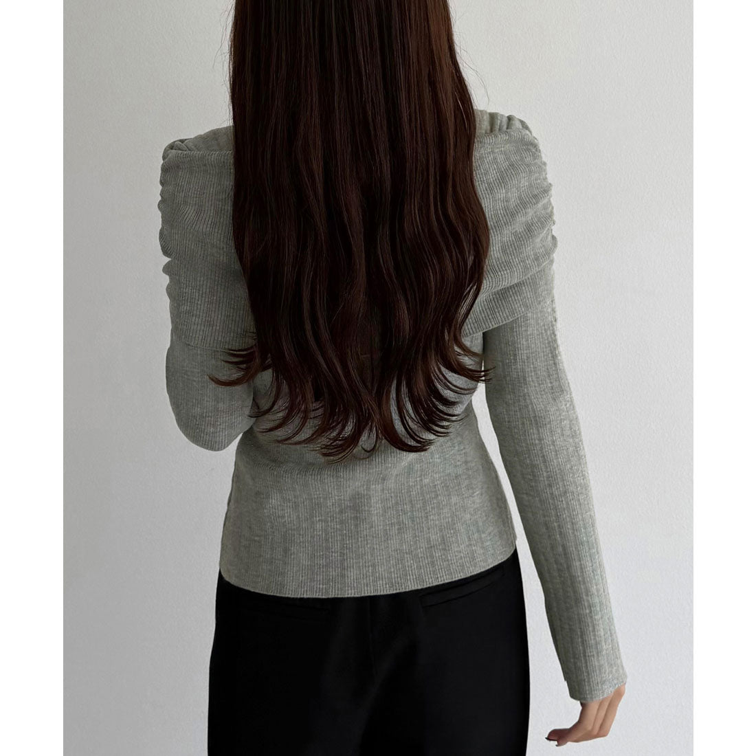 カラウティア callautia callautia オフショルボタンニットトップス （ライトグレー） ライトグレー