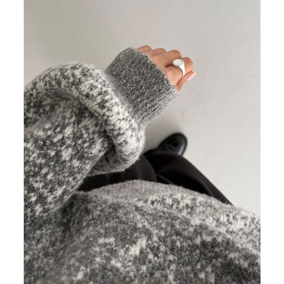 カラウティア callautia callautia ハーフジップグラデーションニット （チャコール） チャコール