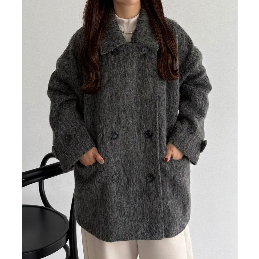 カラウティア callautia callautia シャギーミドルコート （ダークグレー） ダークグレー