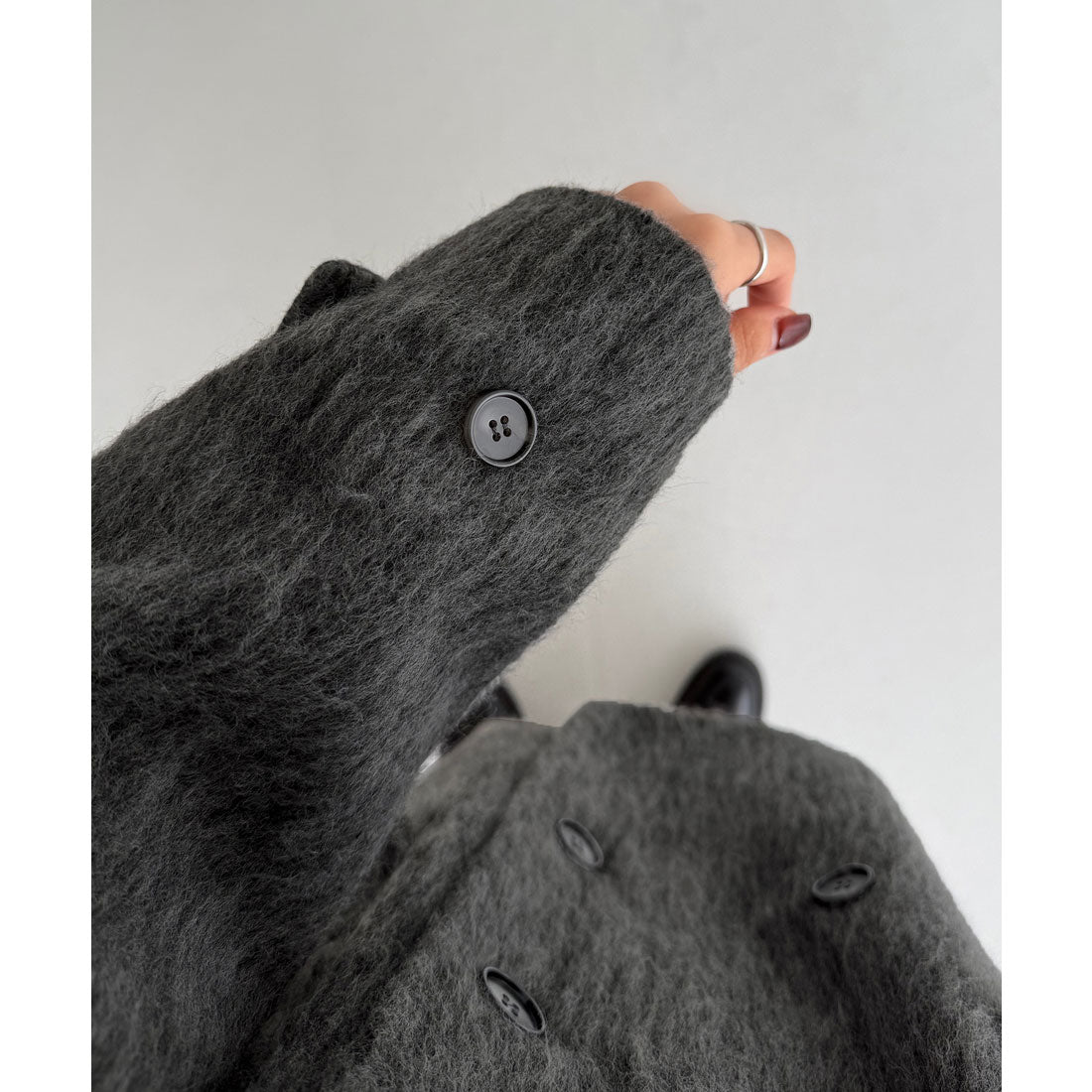 カラウティア callautia callautia シャギーミドルコート （ダークグレー） ダークグレー