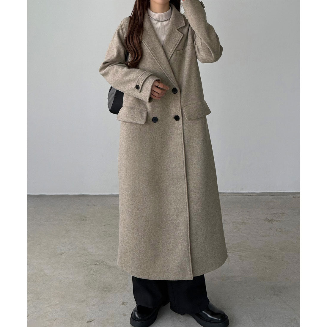 カラウティア callautia callautia ダブルボタンロングチェスターコート （グレージュ） グレージュ