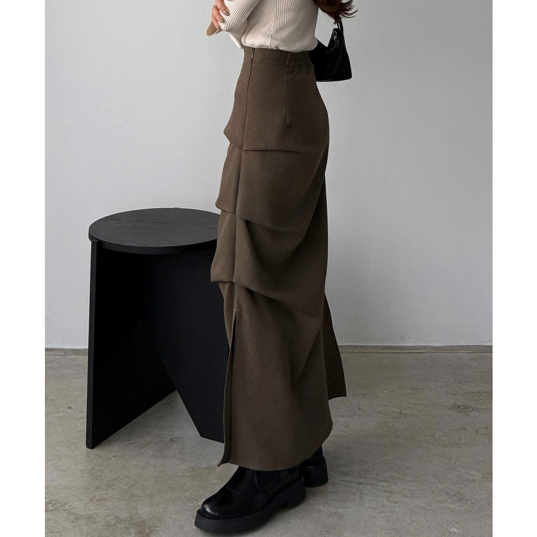 カラウティア callautia callautia 薄手ツイードサイドタックマーメイドスカート （ブラウン） ブラウン