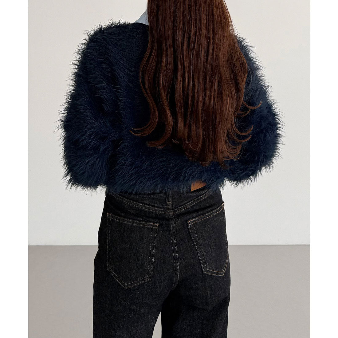 カラウティア callautia callautia シャツレイヤード風シャギーニット （ネイビー） ネイビー