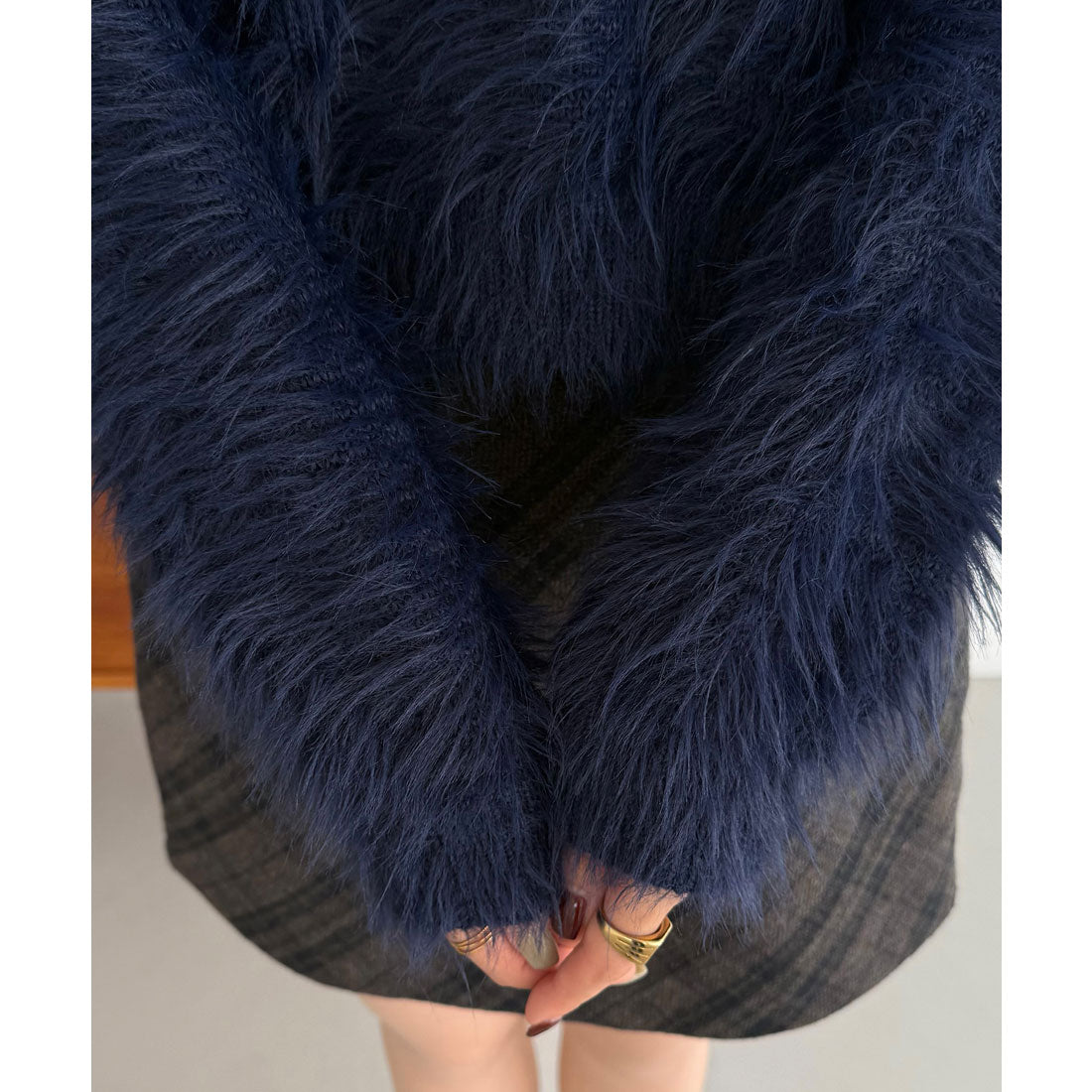 カラウティア callautia callautia シャツレイヤード風シャギーニット （ネイビー） ネイビー