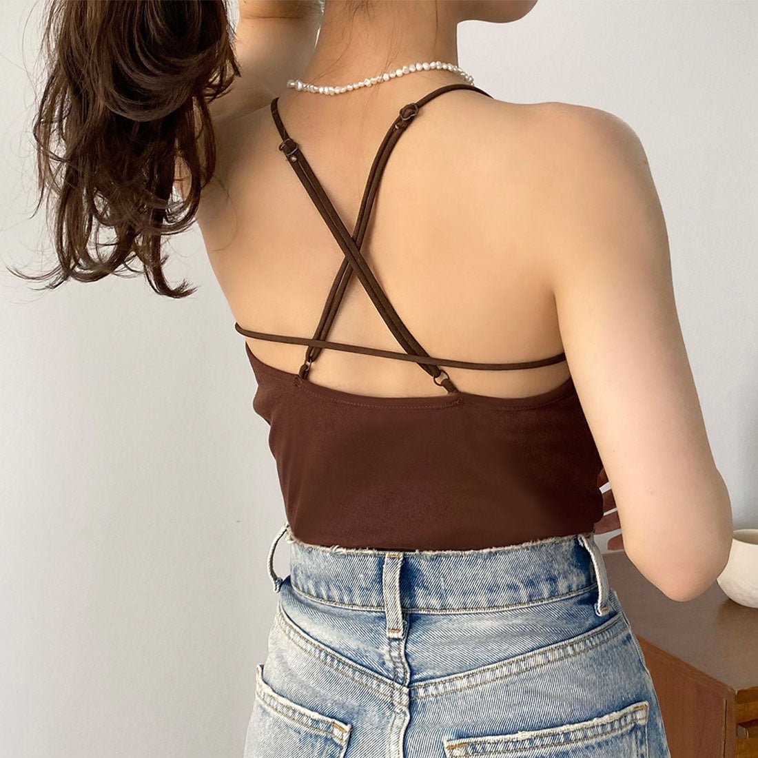Callautia callautia callautia [With removable cups] Back design camisole