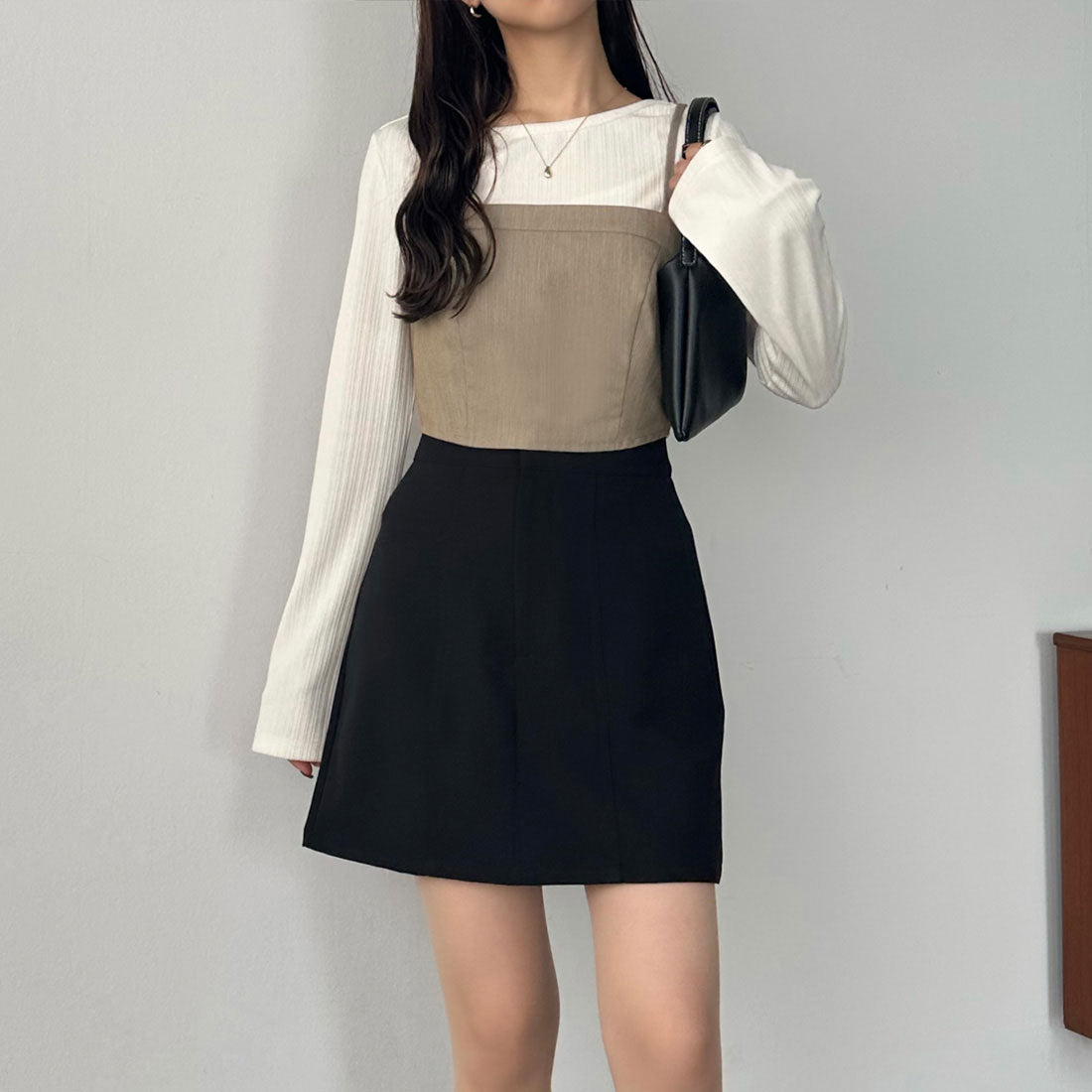 カラウティア callautia callautia ステッチミニスカート（ペチパンツ付き) （ブラック） ブラック