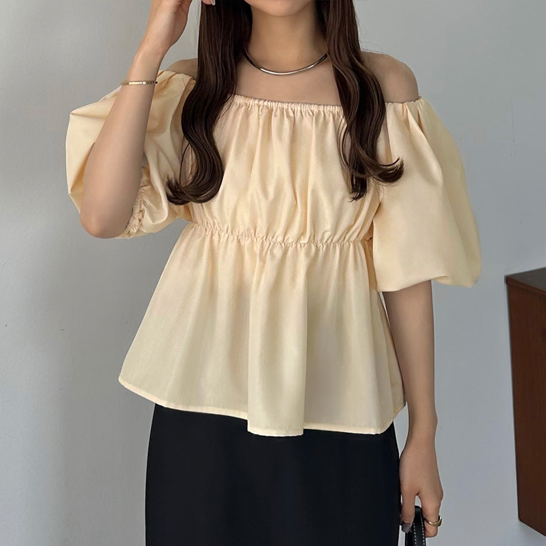 カラウティア callautia callautia オフショルブラウス,クリーム