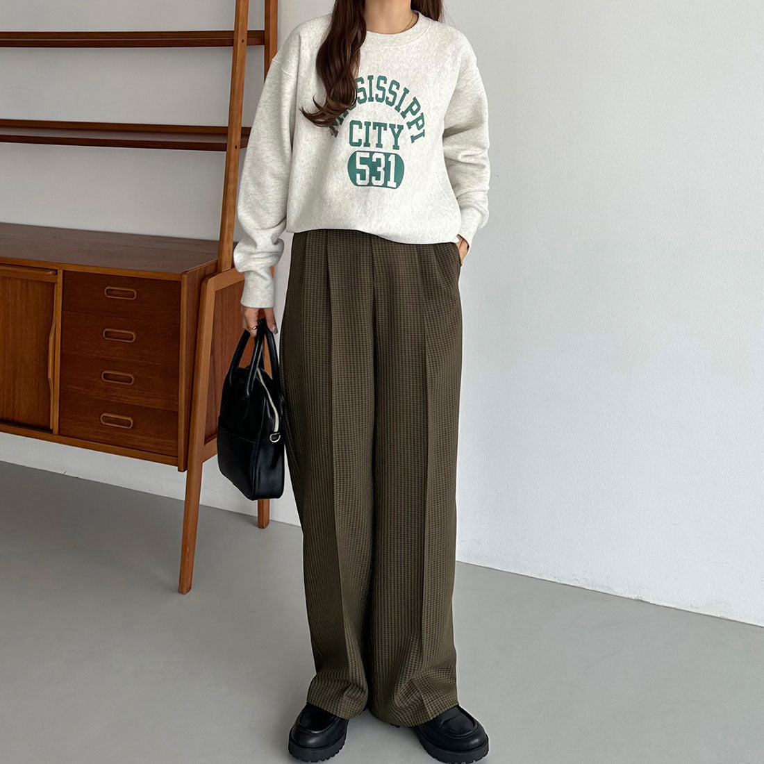 カラウティア callautia callautia チェックワイドスラックスパンツ