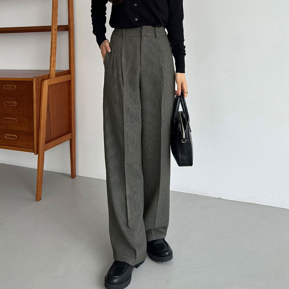 カラウティア callautia callautia チェックワイドスラックスパンツ