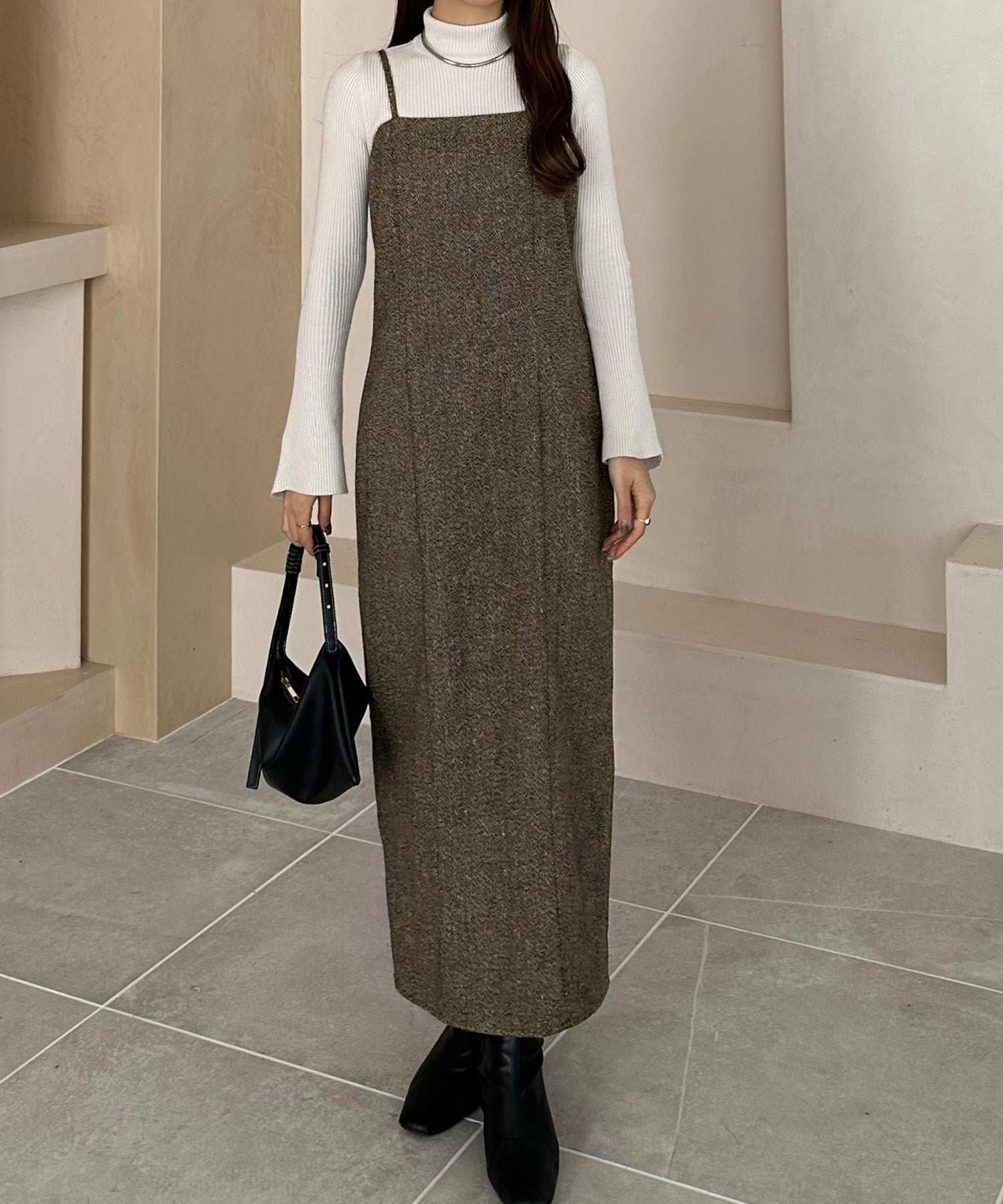 callautia callautia callautia tweed I-line cami dress