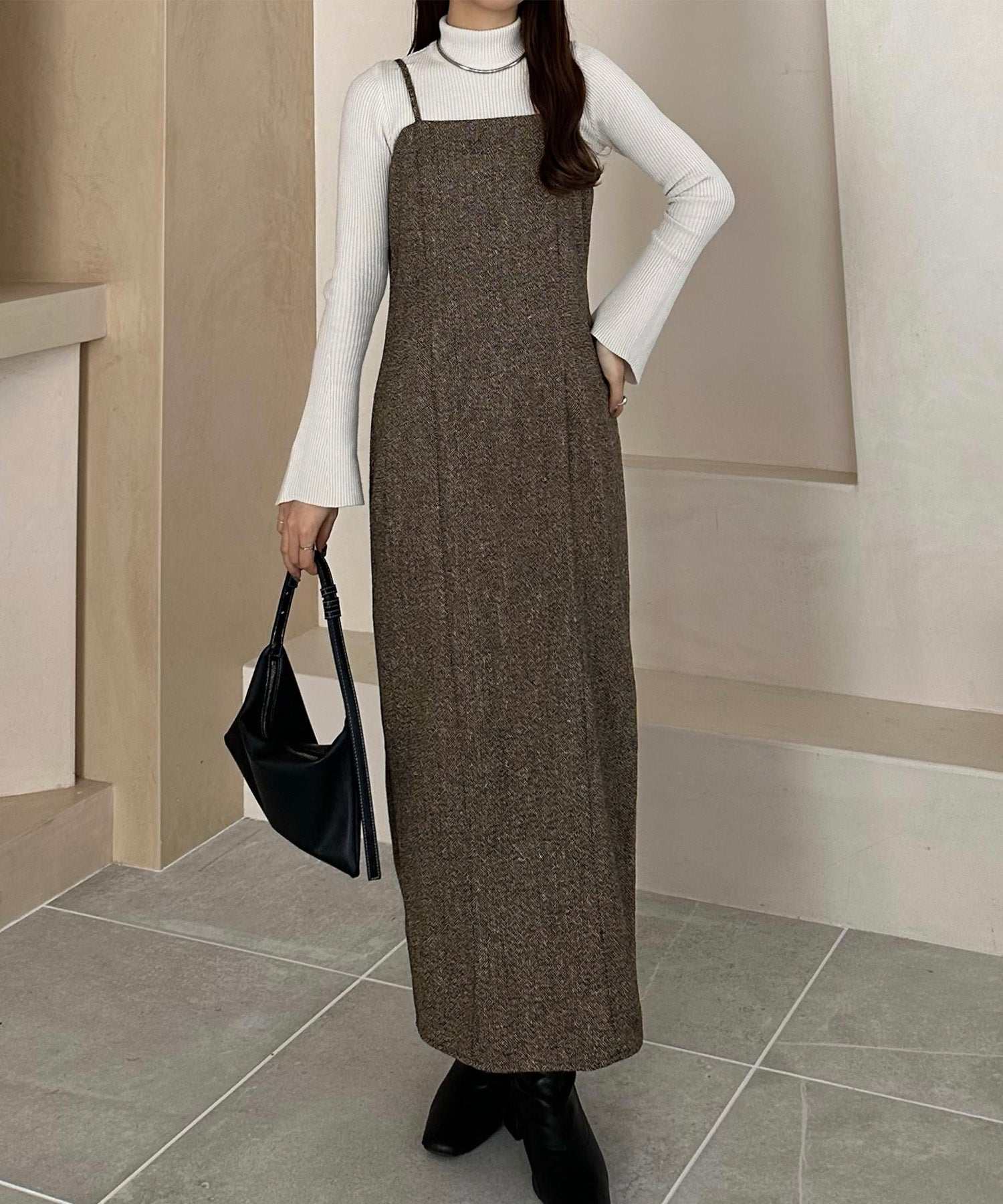 カラウティア callautia callautia ツイードIラインキャミワンピース