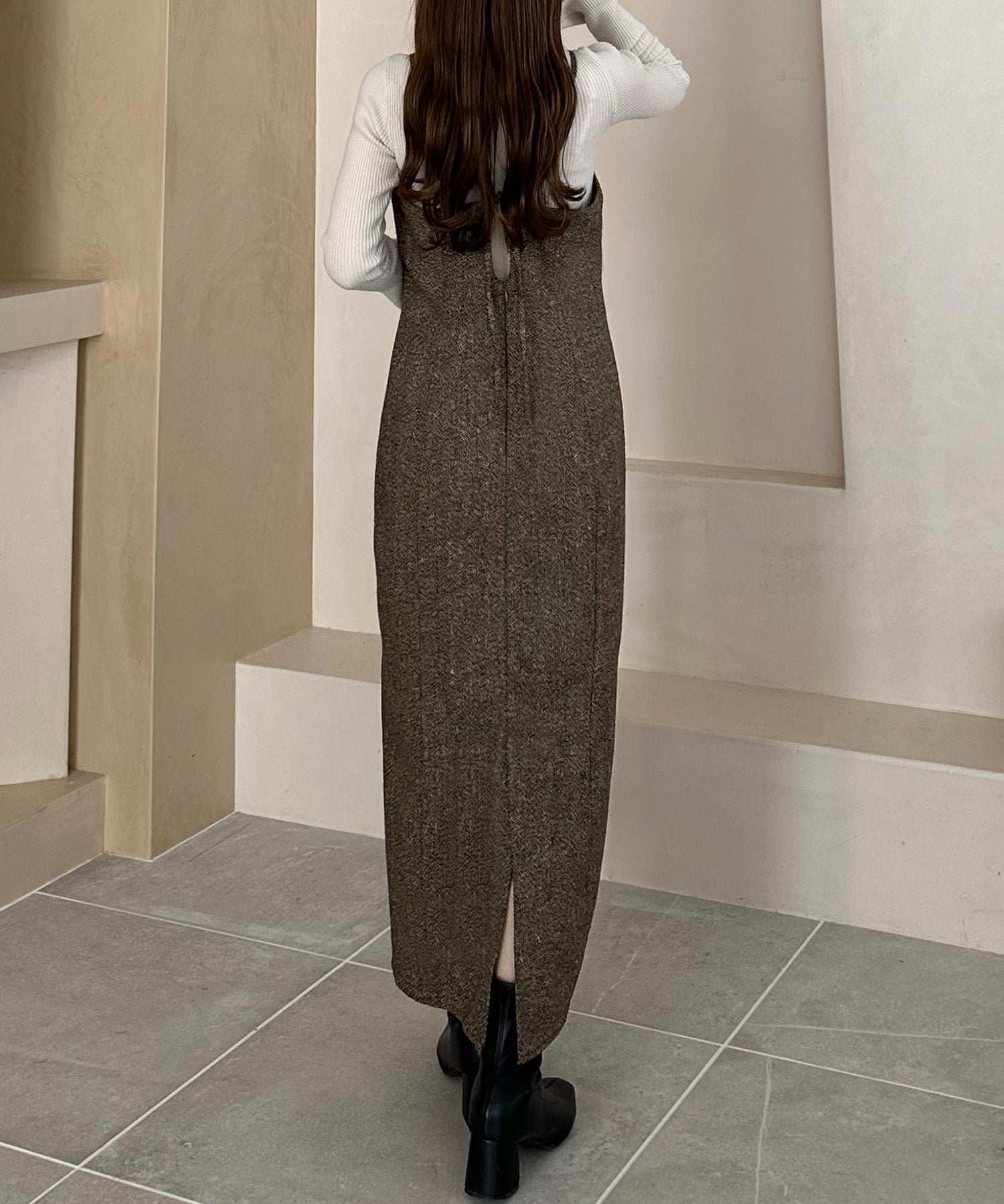callautia callautia callautia tweed I-line cami dress
