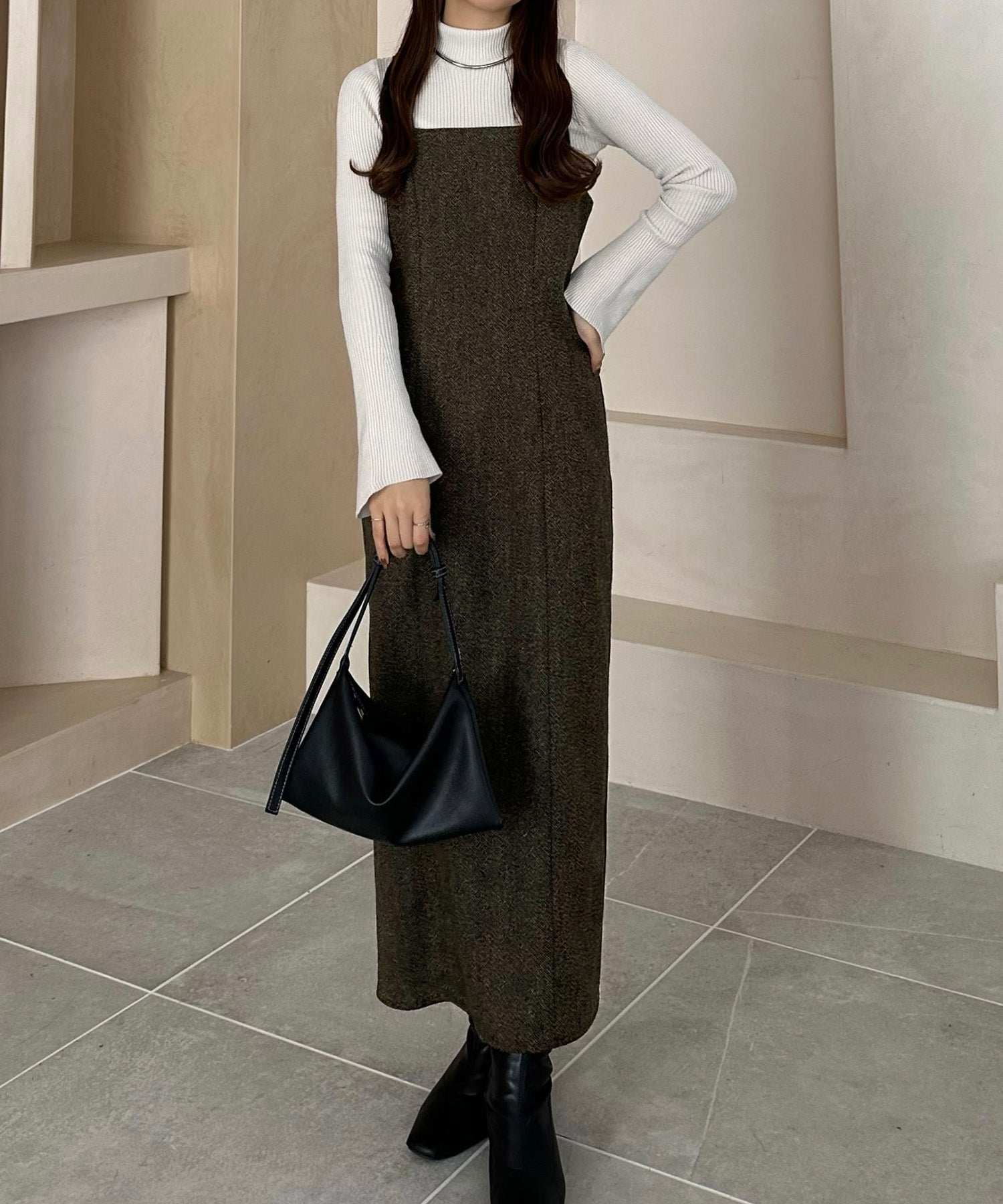 callautia callautia callautia tweed I-line cami dress