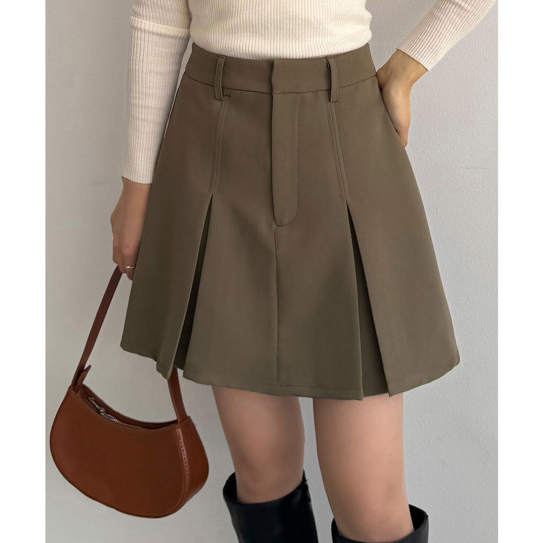 カラウティア callautia callautia インバーテッドプリーツミニスカパン