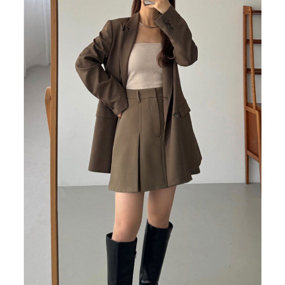 カラウティア callautia callautia インバーテッドプリーツミニスカパン