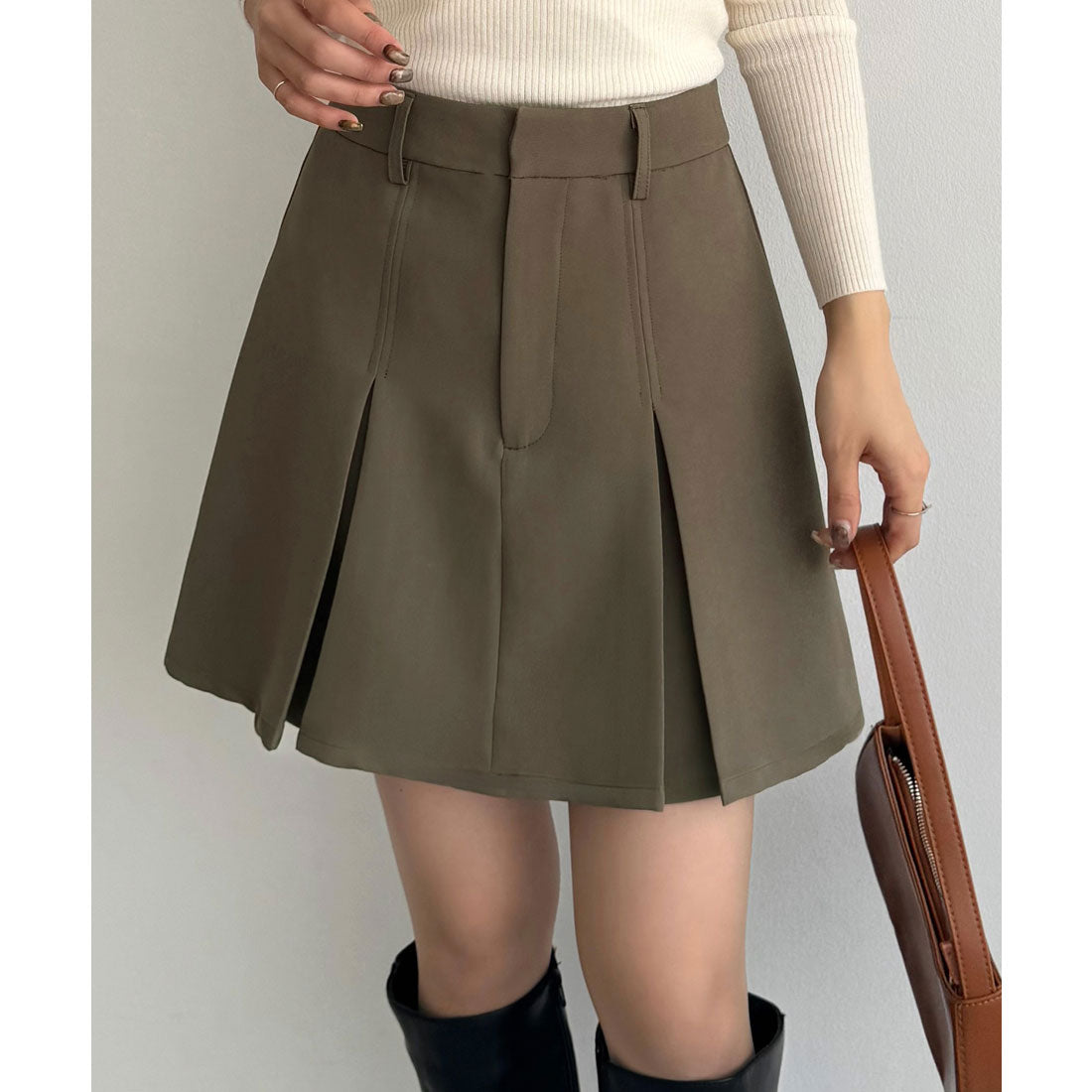 カラウティア callautia callautia インバーテッドプリーツミニスカパン