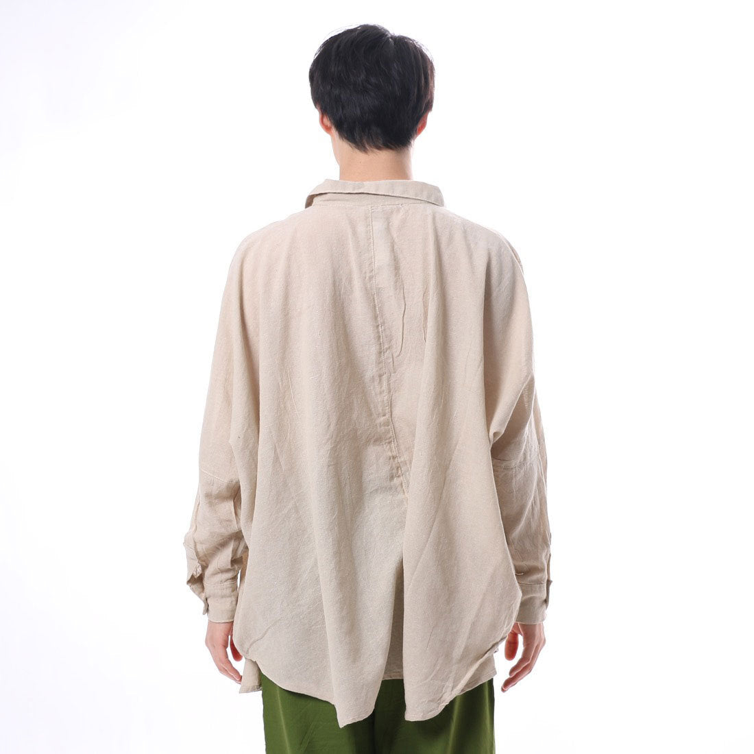 【チャイハネ】yul ネパールコットンドルマンスリーブシャツ オフホワイト