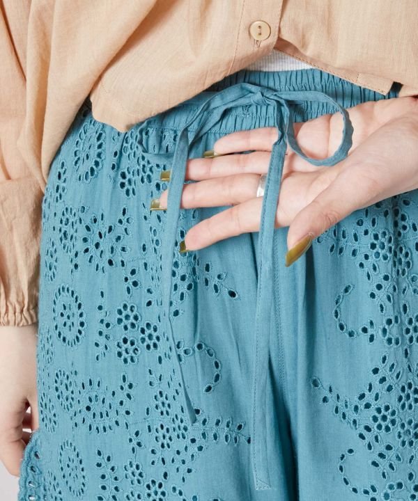 チャイハネ チャイハネ ヴィハナシフリー刺繍パンツ （ターコイズブルー） ターコイズブルー