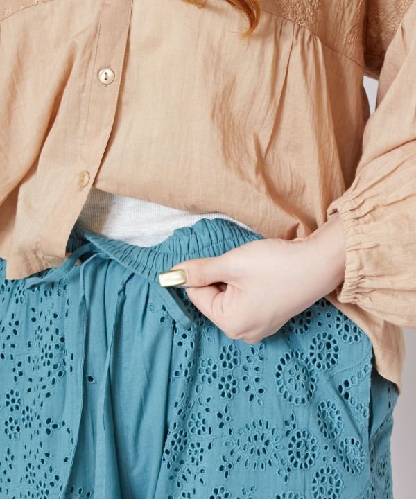 チャイハネ チャイハネ ヴィハナシフリー刺繍パンツ （ターコイズブルー） ターコイズブルー