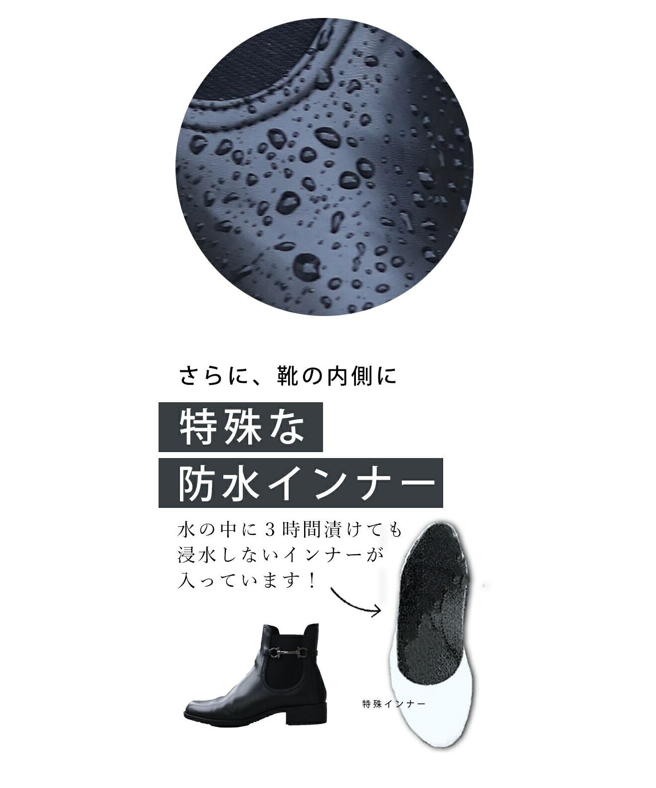 カワイイ CAWAII 梅雨対策に！長靴に見えない生活防水レインブーツ