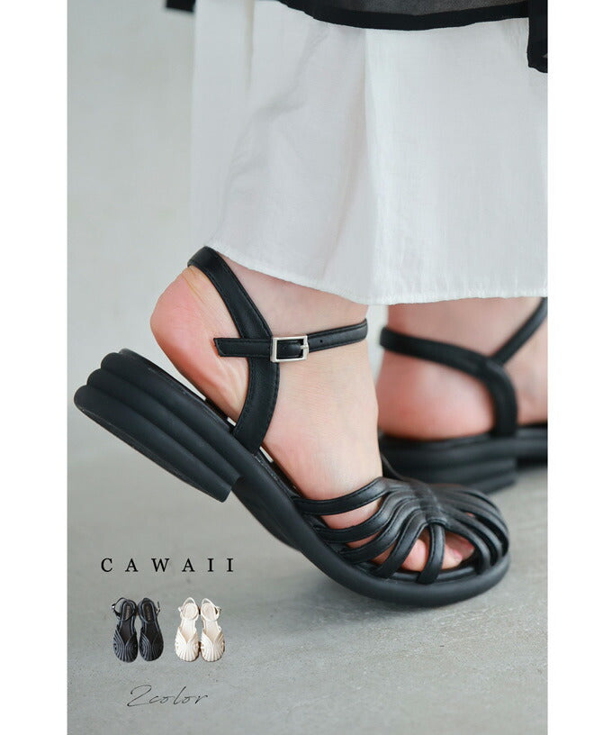 CAWAII CAWAII 鞋頭貝殼設計的帶子涼鞋