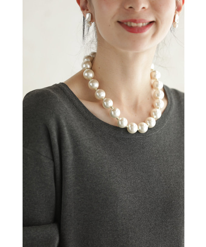 カワイイ CAWAII 首元を飾る艶玉ストーンネックレス （レッド） レッド