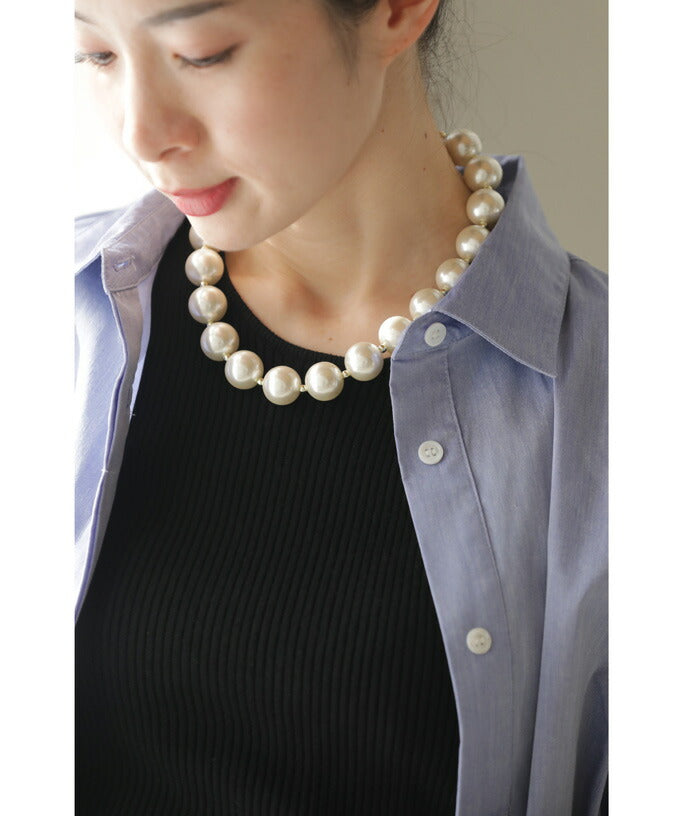 カワイイ CAWAII 首元を飾る艶玉ストーンネックレス （レッド） レッド