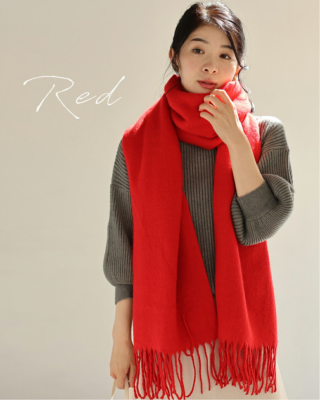 カワイイ CAWAII 大人の遊び心 冬の顔映え カラーマフラー （グリーン） グリーン