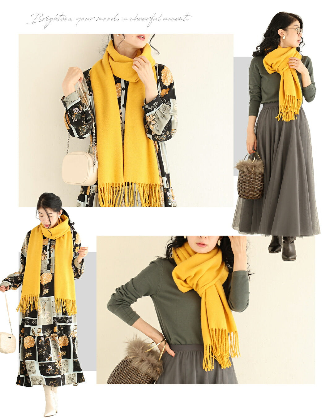 カワイイ CAWAII 大人の遊び心 冬の顔映え カラーマフラー （グリーン） グリーン