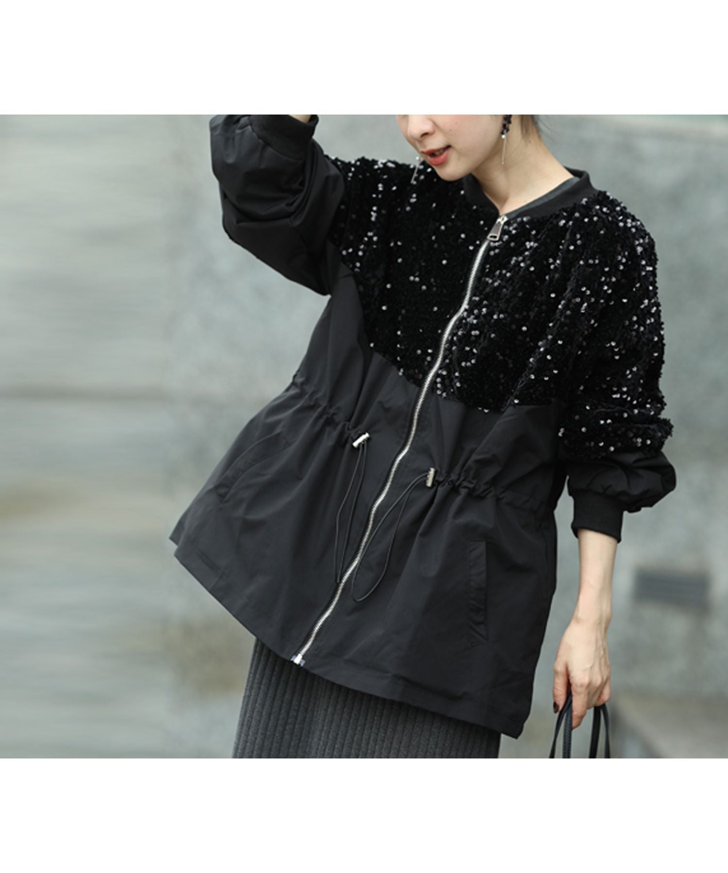 カワイイ CAWAII くびれブルゾン 煌めき脱カジュアル （ブラック） ブラック